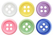 Collection of various buttons isolated on white background. Set from colored buttons on white.
