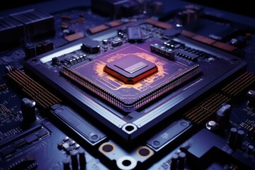 Poster - Efficient System network processor. Internet network. Generate Ai