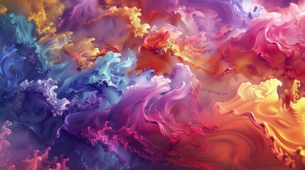 Wall Mural - A harmonious dance of gulal colors floating in the air