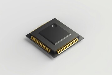 Poster - A computer chip on a white surface. Ideal for technology concepts