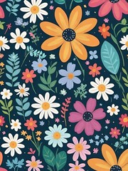 Wall Mural - meadow floral pattern, Floral beauty