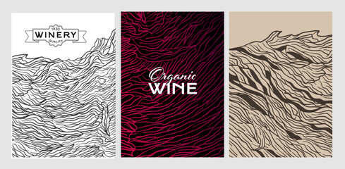 Poster - Cover templates with hand drawn strain texture background. Vector illustration