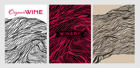Poster - Cover templates with hand drawn strain texture background. Vector illustration