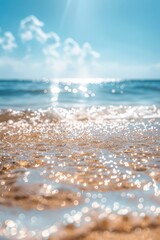 Sticker - Beautiful beach with clear blue sky and calm ocean