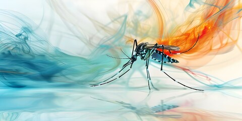 Fast-moving mosquito caught in a blurry image. Concept Insects, Photography, High Speed Capture, Wildlife, Macro Shots