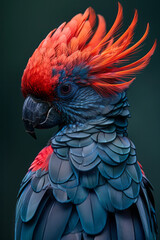 Poster - Bird with feathers that change color based on mood, ranging from deep blues to bright reds,