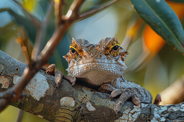 Poster - Tree-dwelling species with elongated limbs and a bark-textured skin, perfect for hiding among branches,