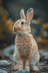 Poster - A rabbit with enhanced digestive capabilities, able to break down and compost organic waste efficiently,