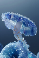 Poster - Abstract form of a jellyfish, constructed from water droplets and reflective light,