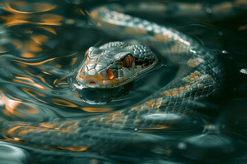 Poster - A serpent that embodies the wind, its body looping in graceful arcs like a gust of air,