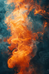 Leinwandbilder - A creature of fire and smoke, its form ever-changing and elusive, like a flickering flame,