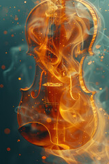 Poster - Visualization of a violin's melody, smooth, flowing lines with gradual color transitions from warm to cool tones.