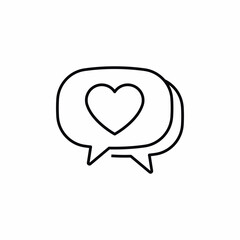 Wall Mural - love heart romantic speech bubble icon