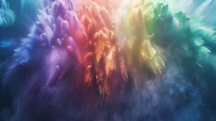 Wall Mural - A magical burst of rainbow powder bursting forth like a supernova