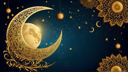 vector decorative eid moon for holy festival background