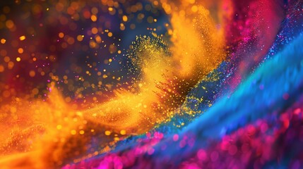 Wall Mural - A magical swirl of gulal colors dancing in the air
