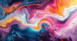 Vibrant abstract multicolored painting, a dynamic mix of colors creating a flowing visual