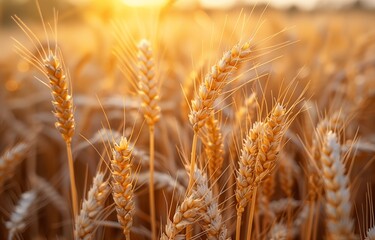 Backdrop of a golden wheat field provides serene ambiance for tranquil contemplation