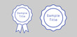 Set of rosette icons. Diploma seal design. Document element. Sample badge. Stroke scketch graphic. Certificate logo concept. Awards symbol template. Isolated symbol. Sports medal blank. Waving frame