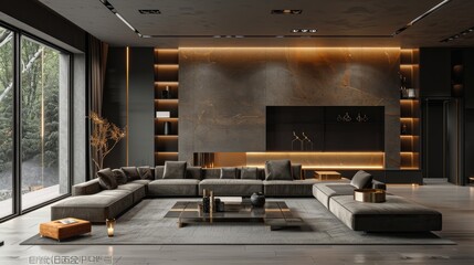 Luxury interiors black and gold