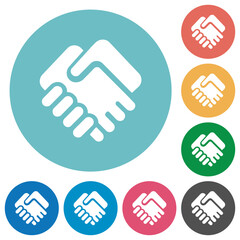 Sticker - Handshake solid flat round icons