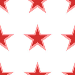 Poster - seamless pattern of large isolated red star symbols. the elements are evenly spaced. illustration on