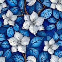 Fototapete - Textile and wallpaper patterns. A printable digital illustration work. Floral Print designs.
