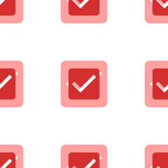 Poster - seamless pattern of large isolated red checkbox symbols. the elements are evenly spaced. illustratio