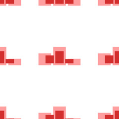 Poster - Seamless pattern of large isolated red winners podium symbols. The elements are evenly spaced. Illustration on light red background