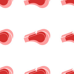 Poster - seamless pattern of large isolated red sports whistle symbols. the elements are evenly spaced. illus