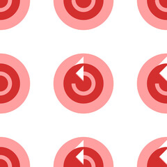 Poster - seamless pattern of large isolated red replay media symbols. the elements are evenly spaced. illustr