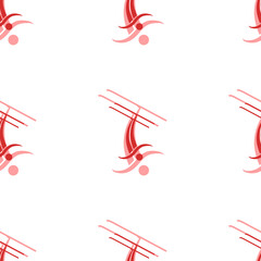 Poster - seamless pattern of large isolated red freestyle skiing symbols. the elements are evenly spaced. ill