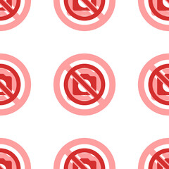Poster - seamless pattern of large isolated red no photo symbols. the elements are evenly spaced. illustratio