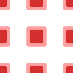 Poster - seamless pattern of large isolated red rounded square symbols. the elements are evenly spaced. illus