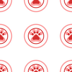 Poster - Seamless pattern of large isolated red furry gender symbols. The elements are evenly spaced. Illustration on light red background