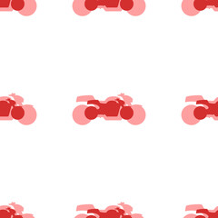 Poster - seamless pattern of large isolated red bike symbols. the elements are evenly spaced. illustration on