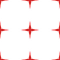 Poster - Seamless pattern of large isolated red star symbols. The elements are evenly spaced. Illustration on light red background