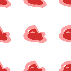 Poster - seamless pattern of large isolated red electric plane symbols. the elements are evenly spaced. illus
