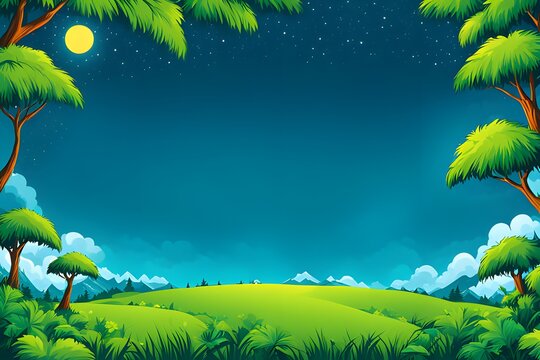 Template background greeting card ecology style comic. AI Generative
