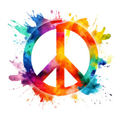 Wall Mural - Vector watercolor sign of peace