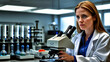 woman scientist working in the medical industry conducting research and testing