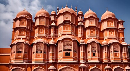 Sticker - Fictional video of the wind palace in Jaipur, India. The Hawa Mahal.