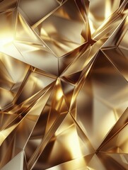 Canvas Print - Sleek gold and bold geometric shapes merging for a luxurious, modern abstract background.