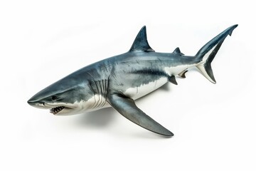 realistic shark isolated on white background highquality animal photography