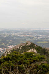 Wall Mural - View of the Moorish Castle from the Moorish Castle in Sintra Portugal