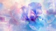 watercolor blue irises over white background,