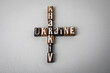 UKRAINE KHARKIV. Alphabet blocks, crossword puzzle on gray textured background