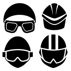 Poster - world most common different type of Safety helmet vector illustration black color 