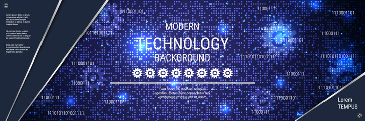 Modern technology style vector banner design template