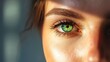 Close-up view of natural female eye, macro